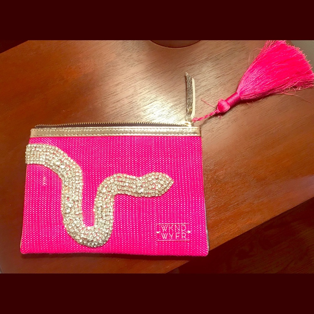 WKND WYFR Hot Pink SSSSSHINY clutch. Like new.